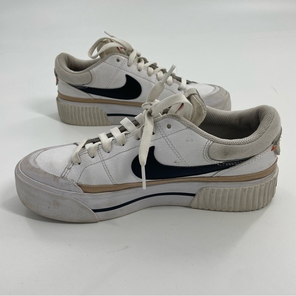 NIKE Court Legacy Lift unisex shoes DM7590-100 White Hemp/Team Orange/Black 7 - Picture 4 of 10